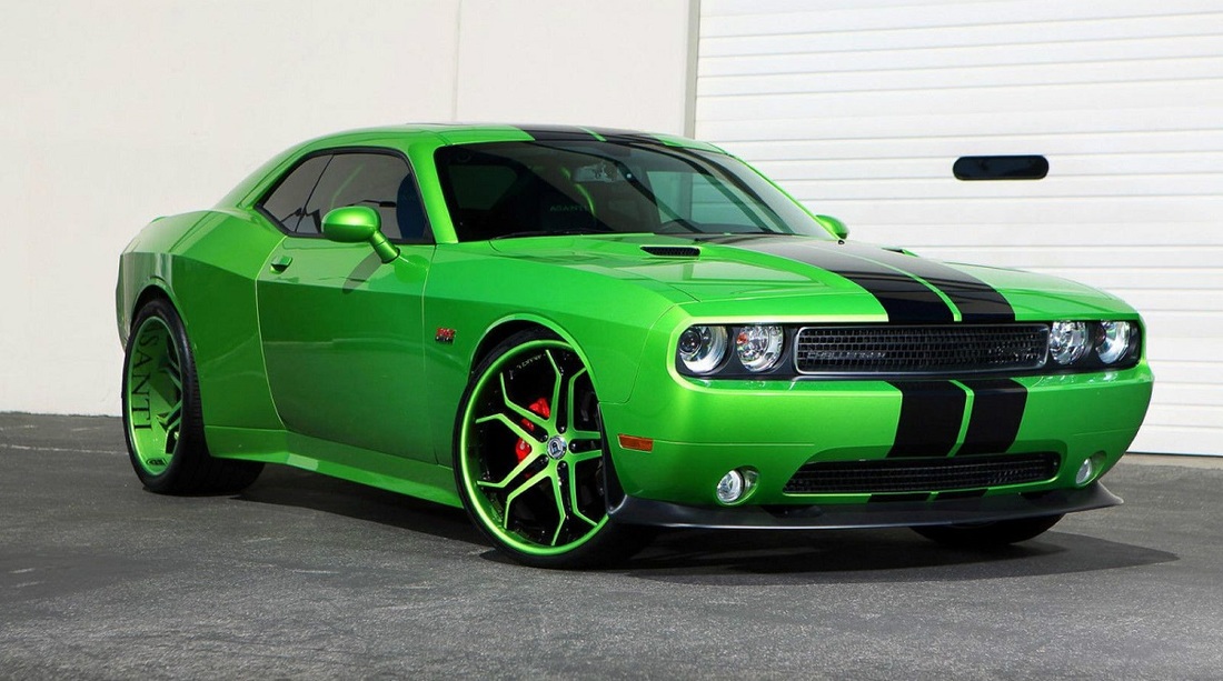 Hulk Green Dodge Challenger Car Wrap